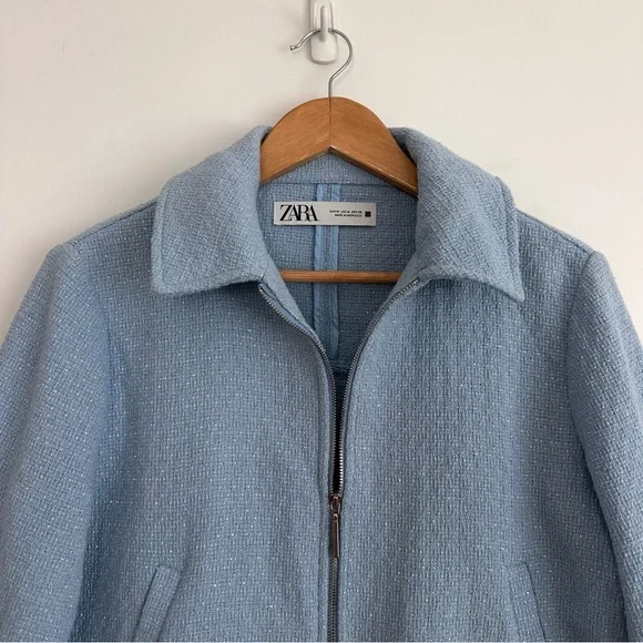 Zara Cropped Textured Jacket - Picture 7 of 16